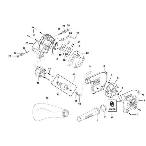 Main Assembly for DeWalt DWB800
