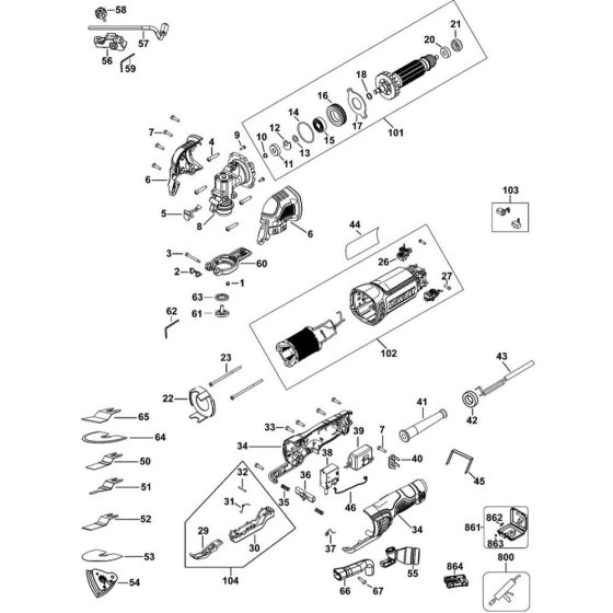 DeWalt DWE315 Main Assembly