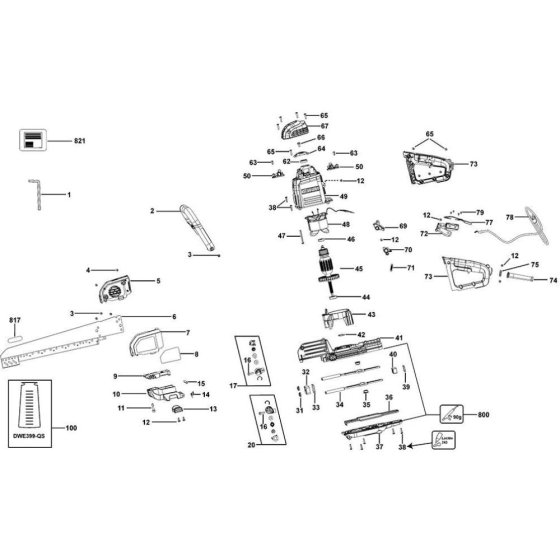 DeWalt DWE397 Main Assembly