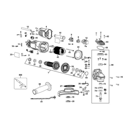 DeWalt DWE4001-XE Main Assembly