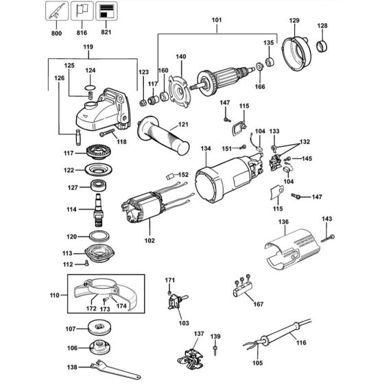 Main Assembly for DeWalt DWE4010T