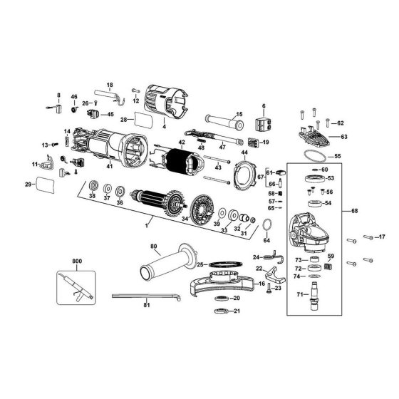 DeWalt DWE4057 Main Assembly
