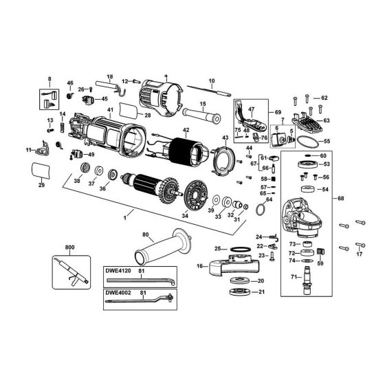 Main Assembly for DeWalt DWE4120