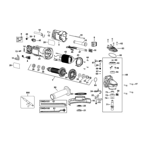 DeWalt DWE4151 Main Assembly