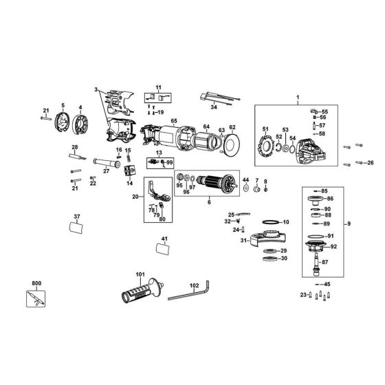 Main Assembly for DeWalt DWE4202