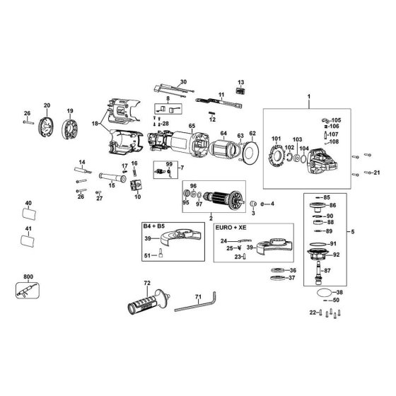 DeWalt DWE4205 Main Assembly