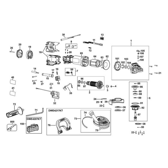 Main Assembly for DeWalt DWE4206