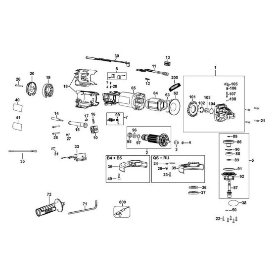 DeWalt DWE4227 Main Assembly