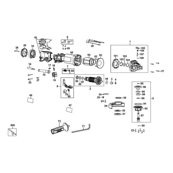 DeWalt DWE4233 Main Assembly