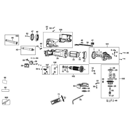 Main Assembly for DeWalt DWE4238