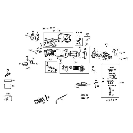 Main Assembly for DeWalt DWE4263