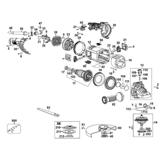 DeWalt DWE4597 Main Assembly