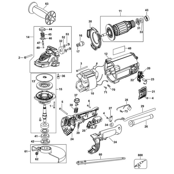 DeWalt DWE490 Main Assembly
