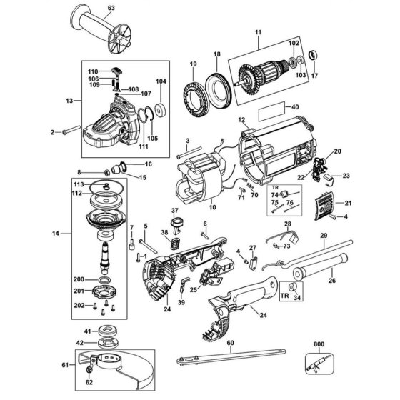 DeWalt DWE497 Main Assembly