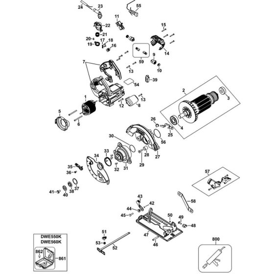 Main Assembly for DeWalt DWE550