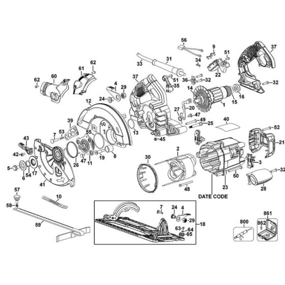 DeWalt DWE576 Main Assembly