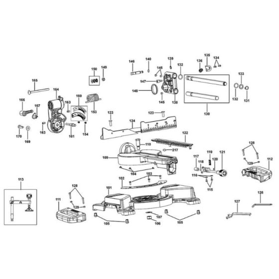 Base Assembly for DeWalt DWS774