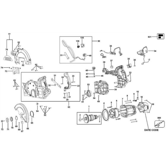 Main Assembly for DeWalt DWS774