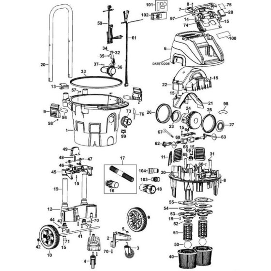 Main Assembly for DeWalt DWV902L