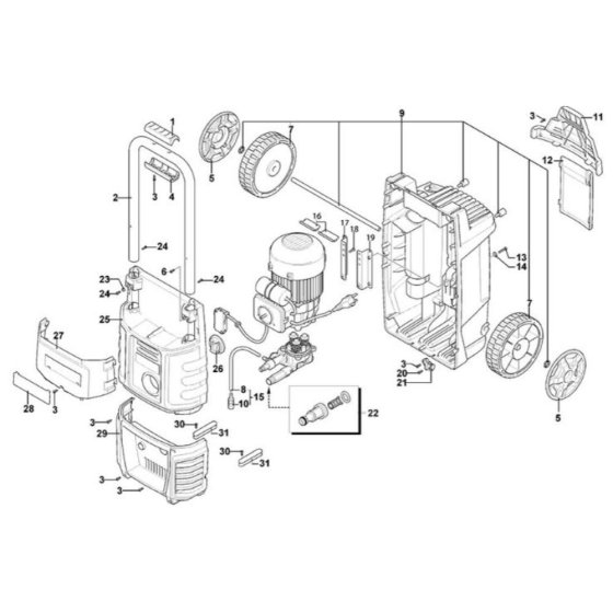 Main Assembly for DeWalt DXPW002(A)E