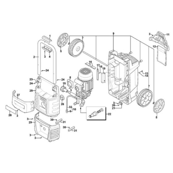 Main Assembly for DeWalt DXPW003E