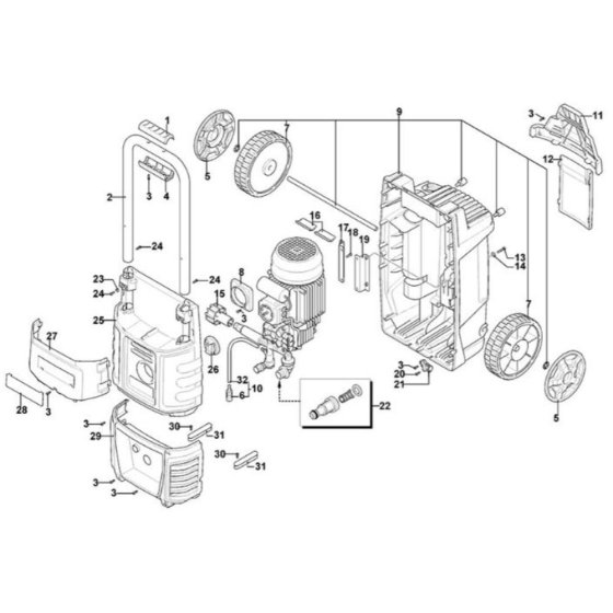 Main Assembly for DeWalt DXPW003E