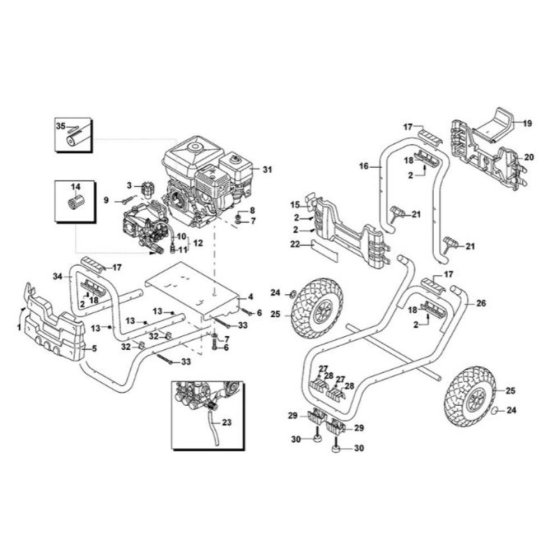 Main Assembly for DeWalt DXPW008E