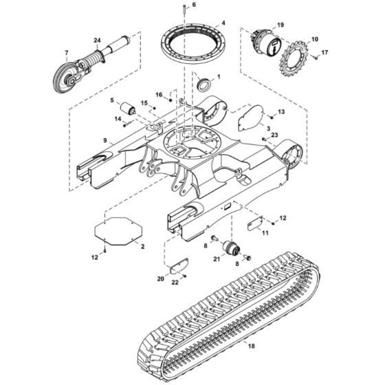 Undercarriage for BobCat E26