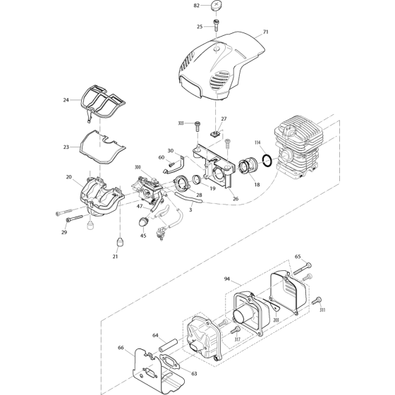 Air Filter & Cover for Makita EA3501S35B