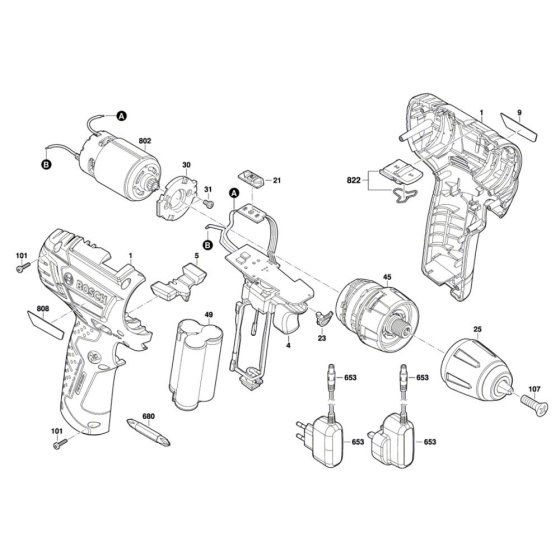 Cordless Combi Assembly for Bosch