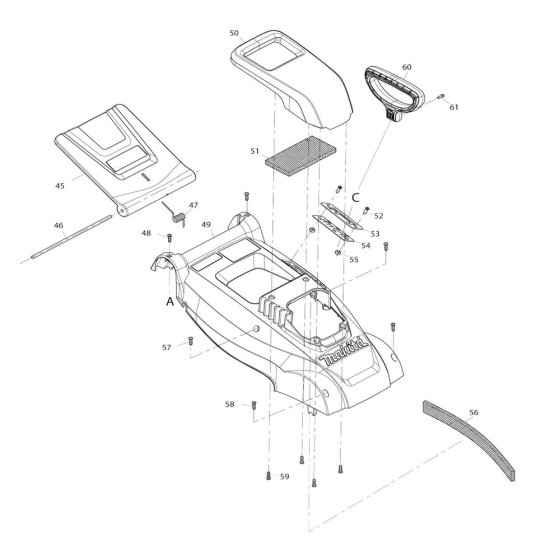 Cover Assembly for Makita ELM3320