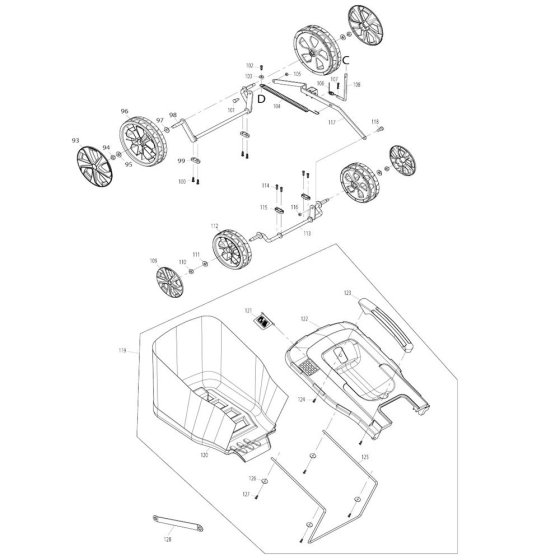 Grass Catcher & Wheel Assembly