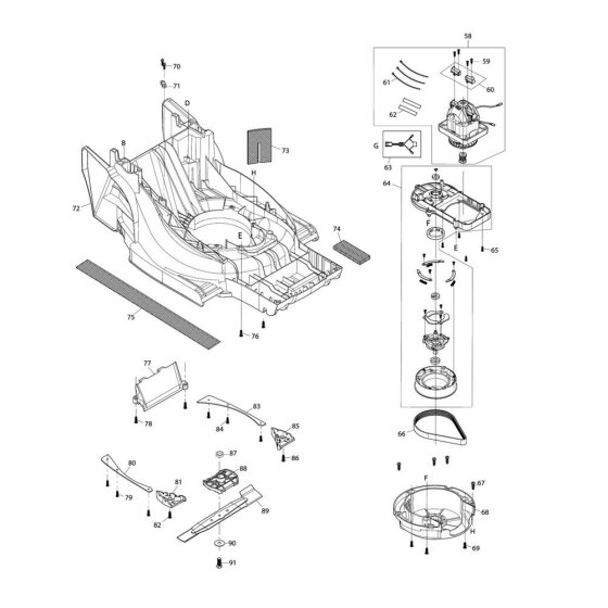 Deck & Motor Assembly for Makita
