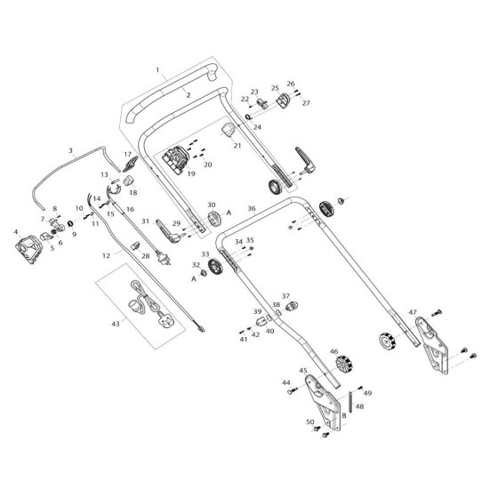 Makita ELM4121 Handle Assembly