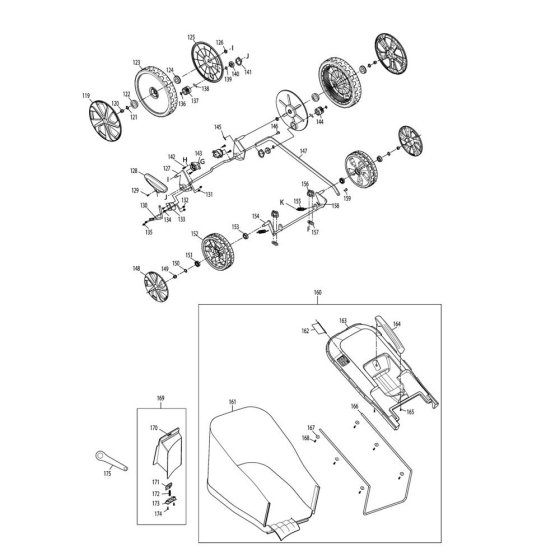 Grass Catcher & Wheel Assembly