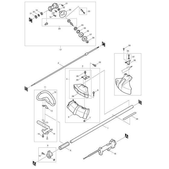 Handle, Pipe, Shield Assembly