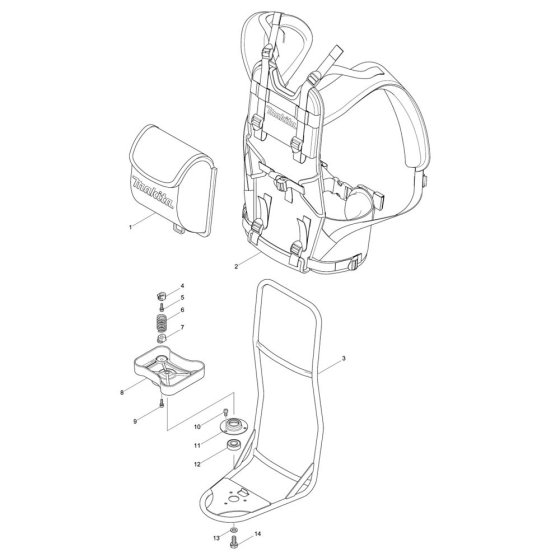 Backpack, Harness for Makita EM4350RH