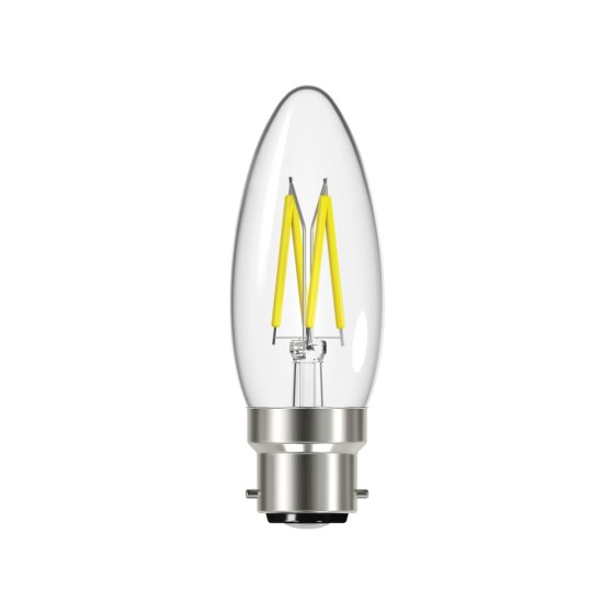 Energizer LED BC (B22) 4W 470 lm  Candle Filament Non-Dimmable Bulb (Warm White) - OEM No. S12868