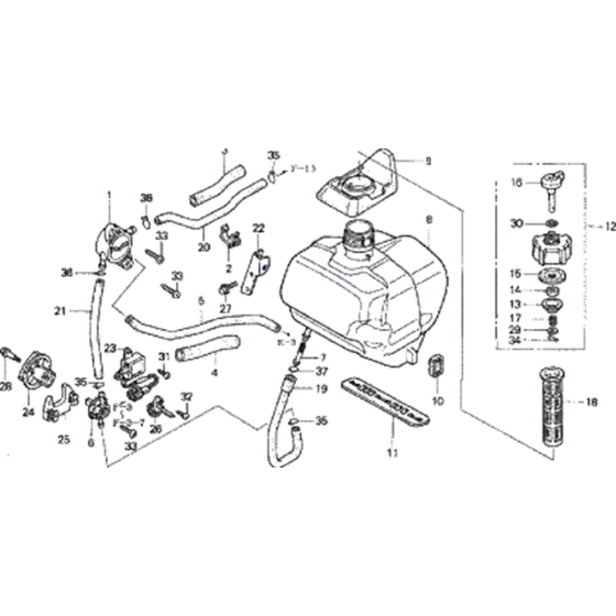 Fuel Tank Assembly for Honda EU20i