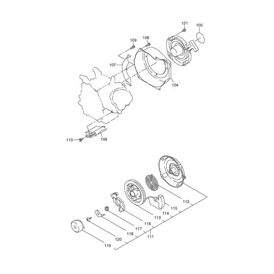 Recoil Starter for Makita EW220R