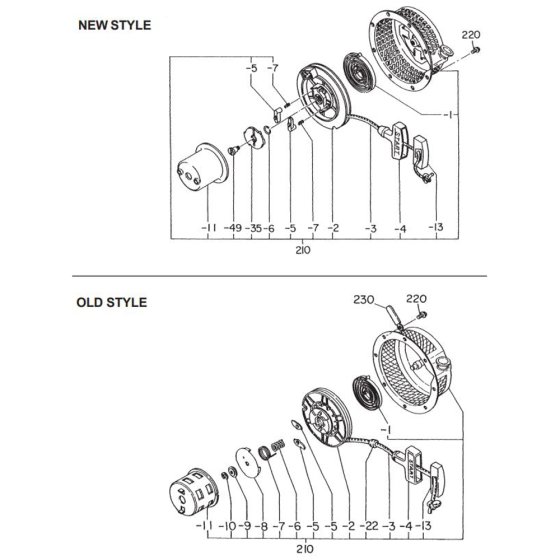 Recoils for Robin/Subaru EY15