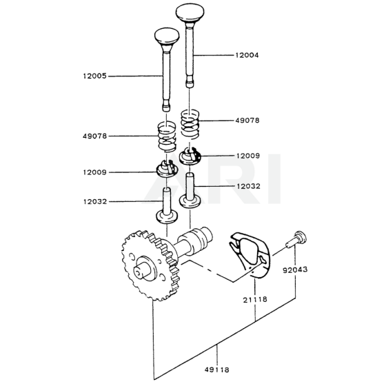 Valve/Camshaft for Kawasaki FA130D