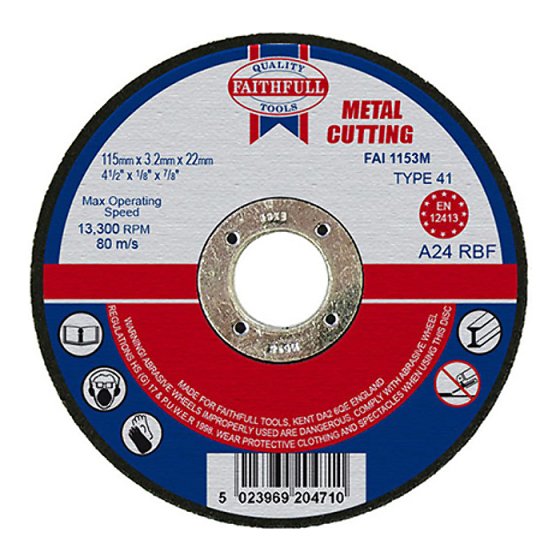 Cut Off Disc for Metal 115 x 3.2 x 22mm by Faithfull