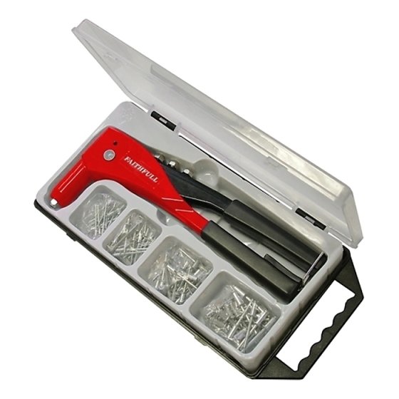 Riveter Kit Heavy-Duty Faithfull with Assorted Rivets