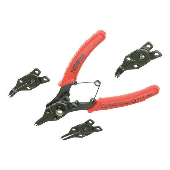 Circlip Pliers Set with Interchangeable Heads for Internal/External Use