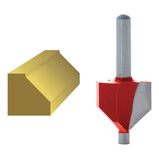 Router Bit TCT 45ᄚ Chamfer 1/4in Shank by Faithfull