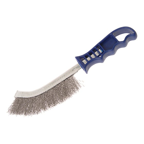 Wire Scratch Brush Stainless Steel Blue Handle by Faithfull - 17430001