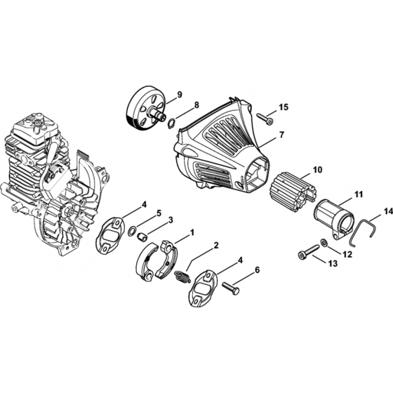 Clutch, Fan Housing for Stihl FC 111