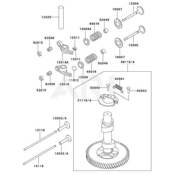 Valve/Camshaft for Kawasaki FC400V