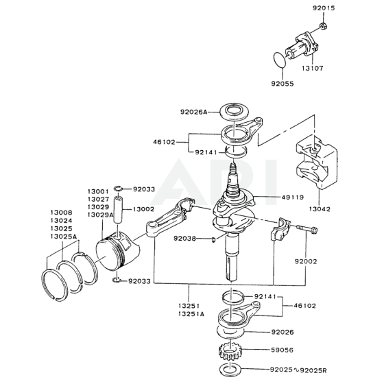 Piston Crankshaft Kawasaki FC420V